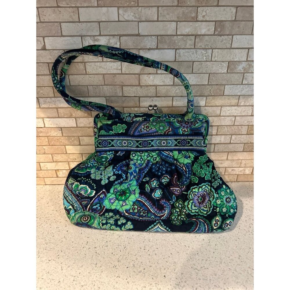 Vera Bradley Blue Rhapsody Quilted Shoulder Tote Handbag Purse